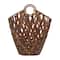 21" Bronze Plastic Rattan Geometric Woven Storage Basket